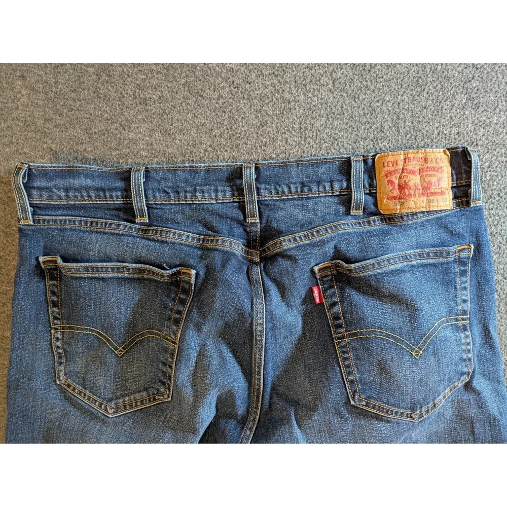 Levi's Jeans Mens 505 Regular Fit Straight Leg Blue 38x32 Vintage Style 80s‎